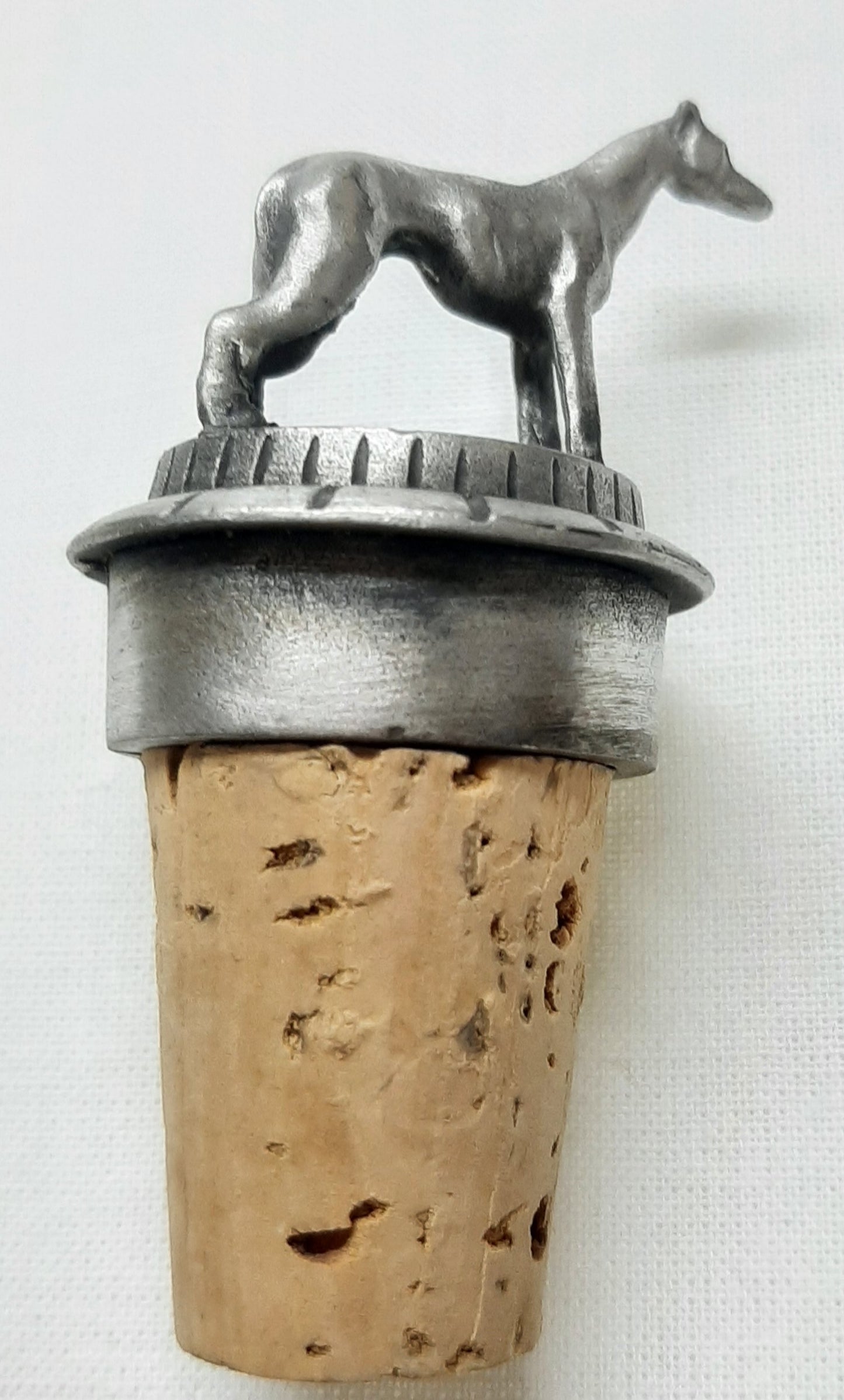 Standing Hound Pewter Bottle Stopper