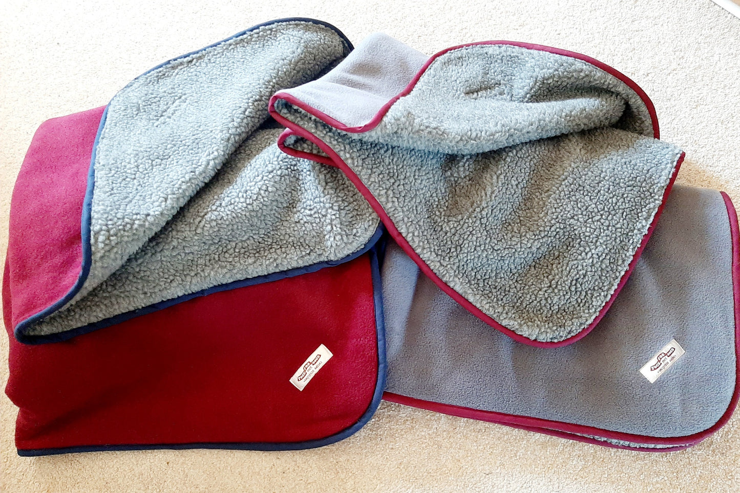 Polar Fleece and Faux Sheepskin Blanket/Throw in two sizes