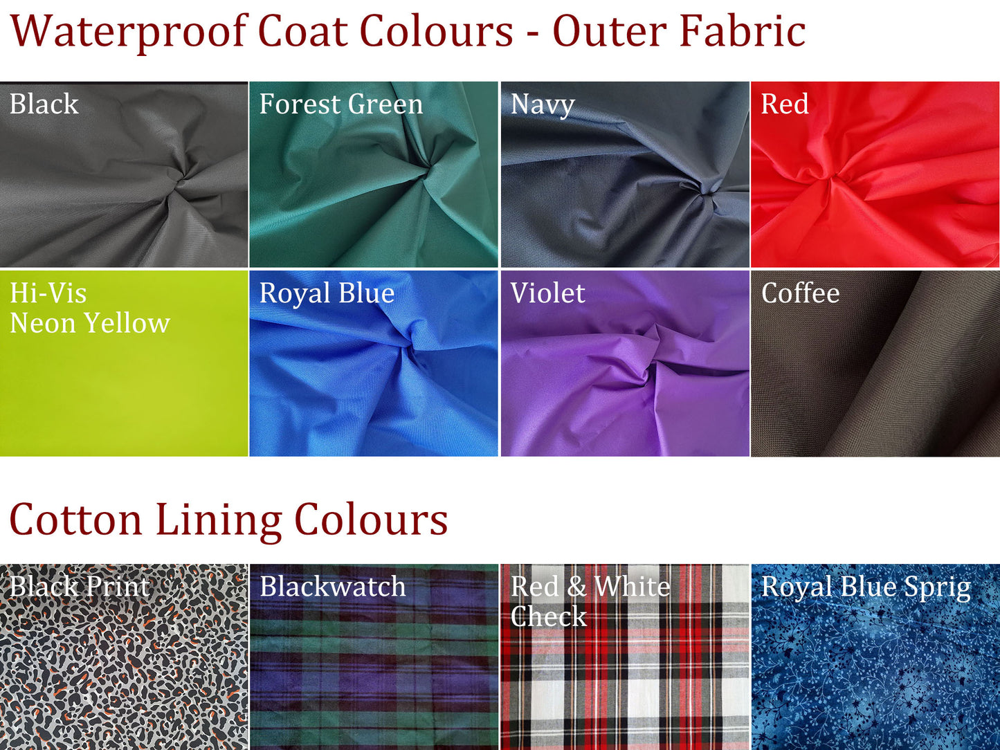 Bespoke Summer Weight Waterproof Coat with Cotton Lining - All Breeds
