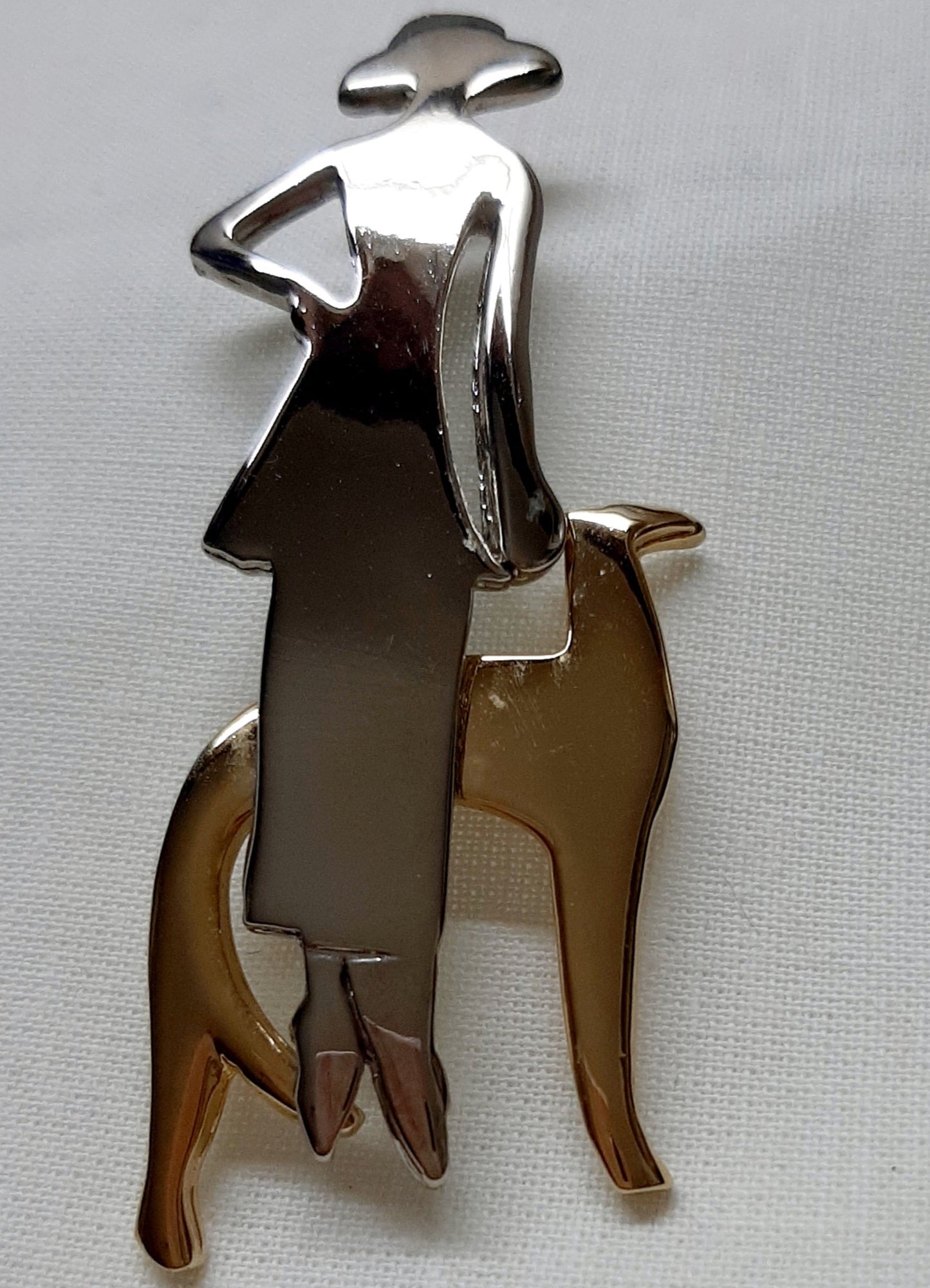 Elegant Lady and her Hound pin/broach