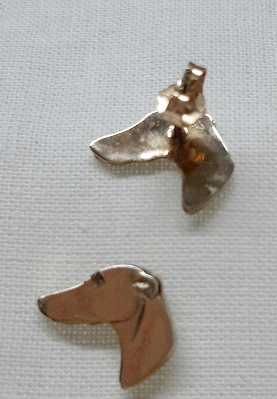 Hound Head Silver Stud Earrings
