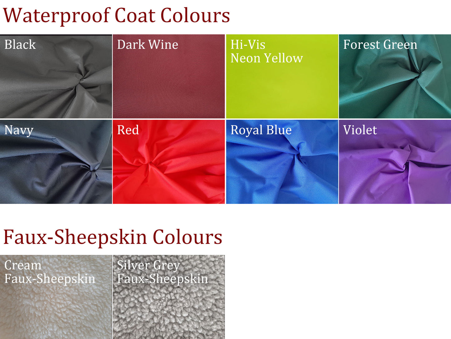 Bespoke Waterproof & Shearling Lined Dog Coat - All Dog Breeds