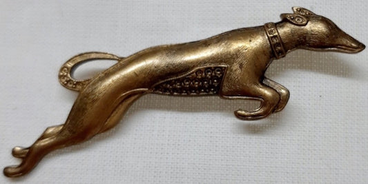 Bronze Tone Leaping Hound Broach/Pin