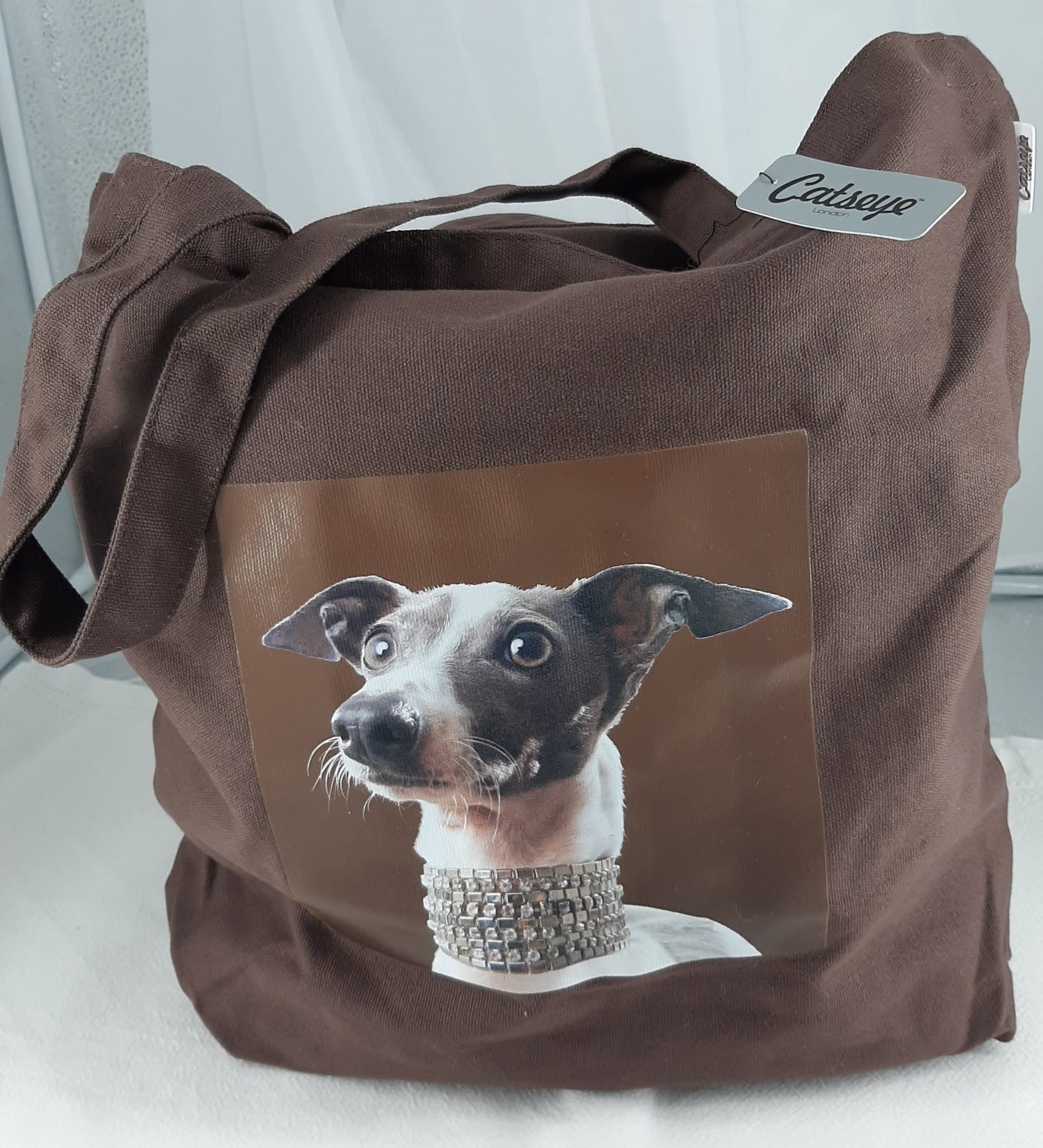 Canvas Tote Bag with Italian Greyhound Heady Study