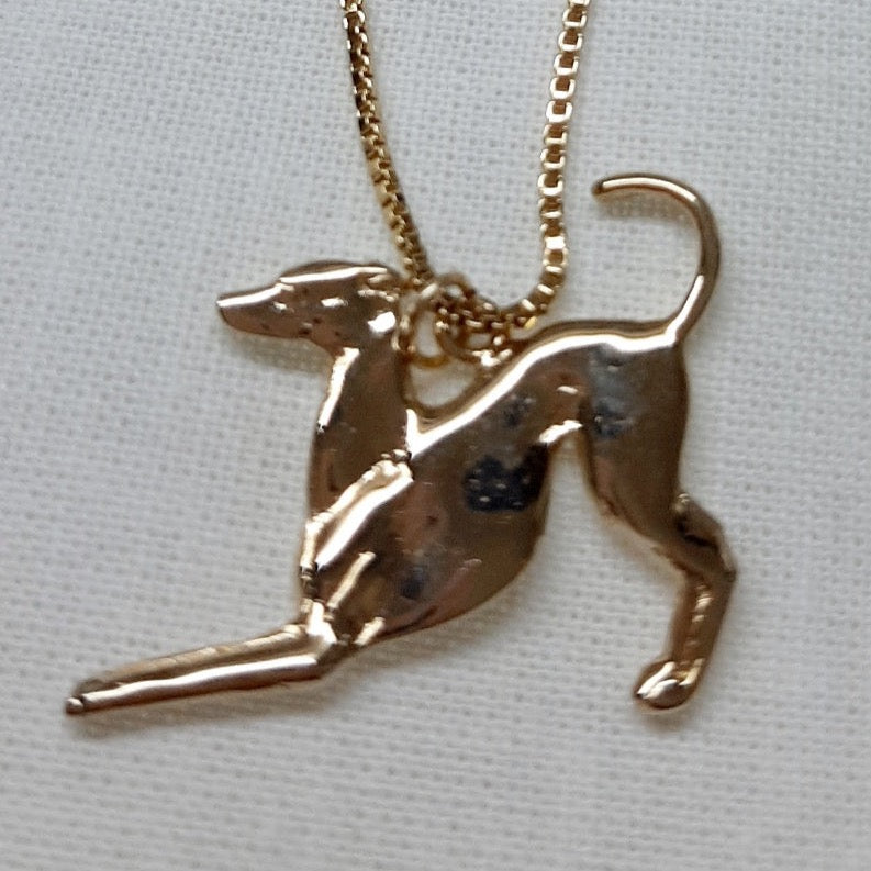 Playing Hound Gold Plated Necklace